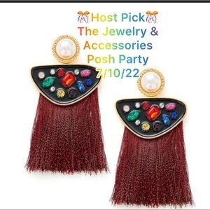 Rhinestone Top Fringe Drop Earrings